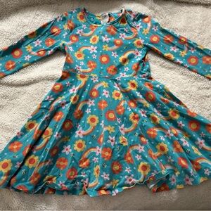 Frugi Floral Organic Long Sleeve Kids Dress 5/6 110-116cm
